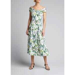 JASON WU COLLECTION COTTON POPLIN OFF SHOULDER MIDI DRESS